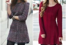 Photo of Трикотажное платье с воротником-стойкой