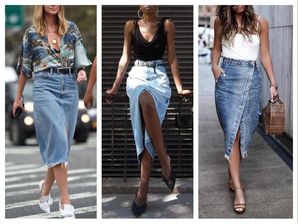 Фото 50 — Джинсовая юбка-карандаш с потертостями