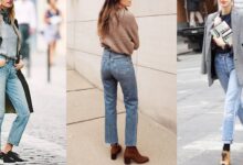 Photo of Укороченные джинсы-бойфренды с потертостями