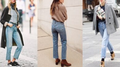 Photo of Укороченные джинсы-бойфренды с потертостями